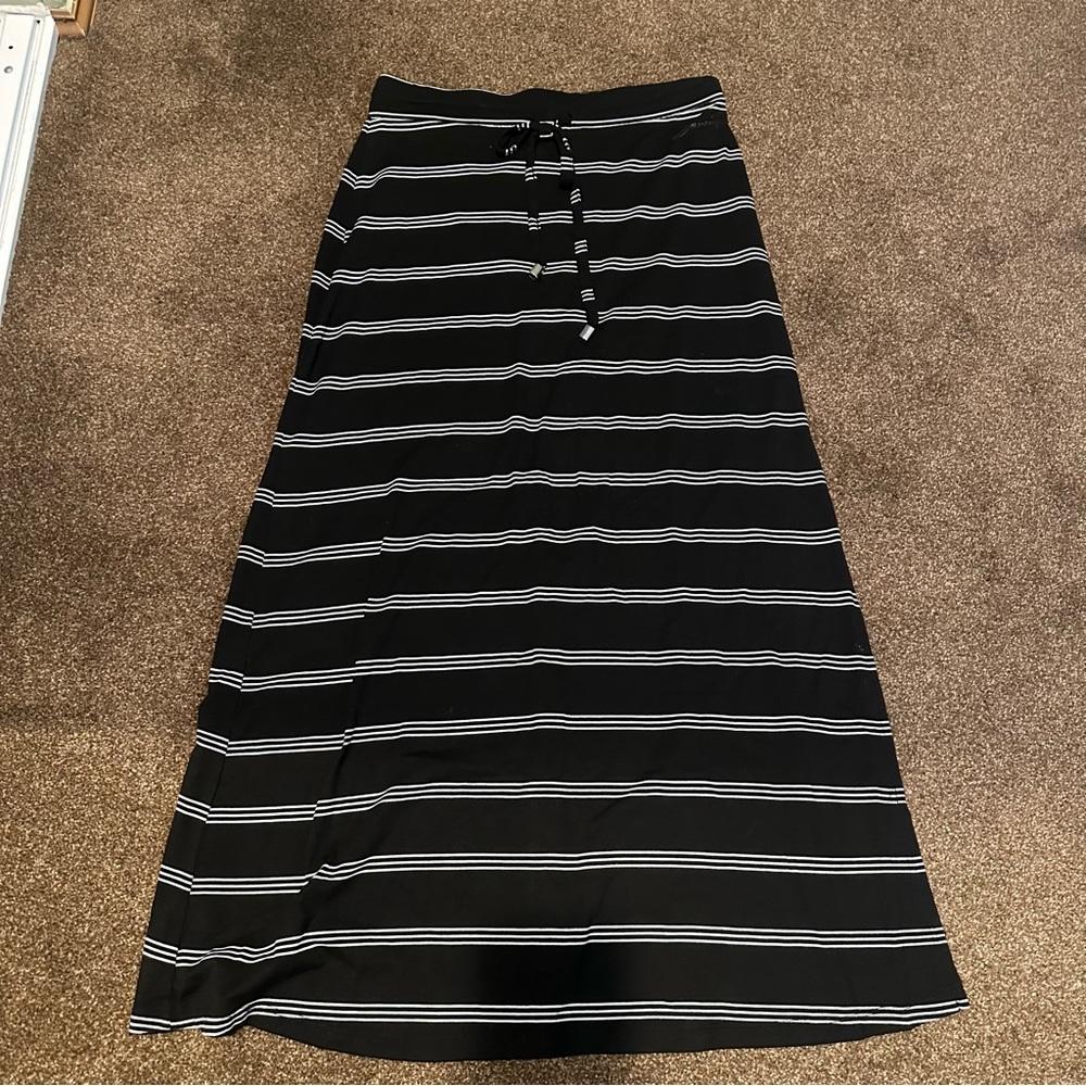 Black and White Stripe Maxi Skirt - Picture 1 of 3